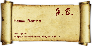 Hemm Barna névjegykártya